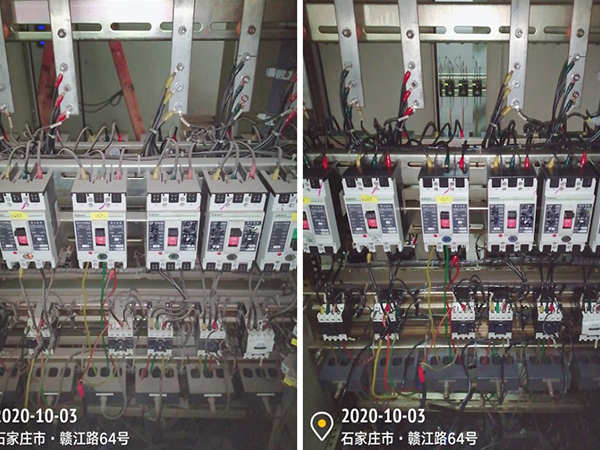 配电设备清洗对比照