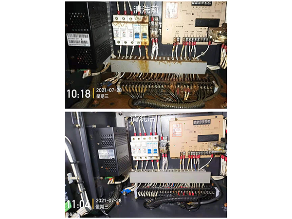 配电设备清洗对比照